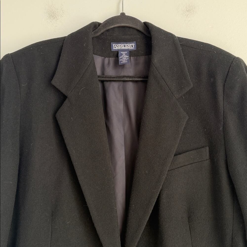 Lands’ End wool cashmere blend single button midi dress overcoat coat sz 20 Tall